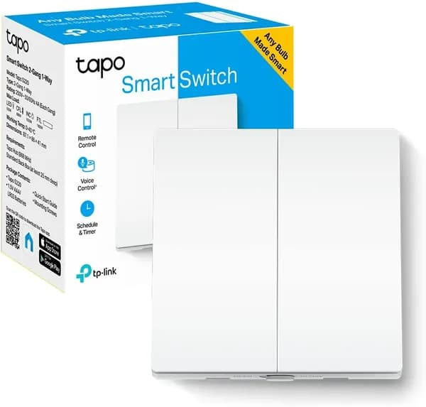 TP-Link Таpо S220 Умный выключатель света, 2-кнопочный, 1-позиционный