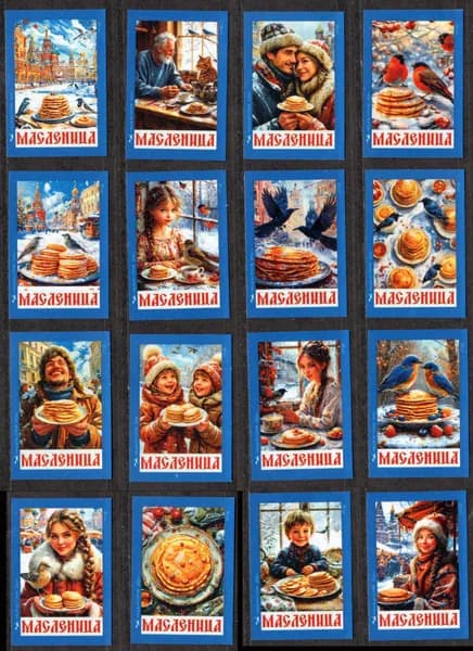 Спичечные этикетки. Русские праздники. Масленица. Глянцевый выпуск. Редкий коллекционный набор.