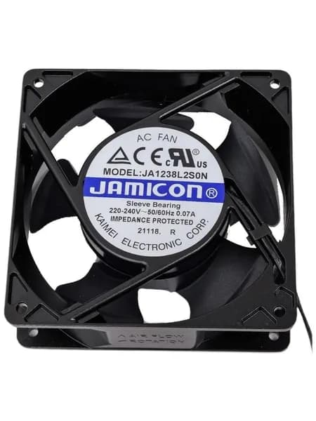 Вентилятор JA1238L2S0N-L(JA1238L2S010N-L-R) JAMICON 220В, 120х120х38 мм, подшипник скольжения, провод без разъема