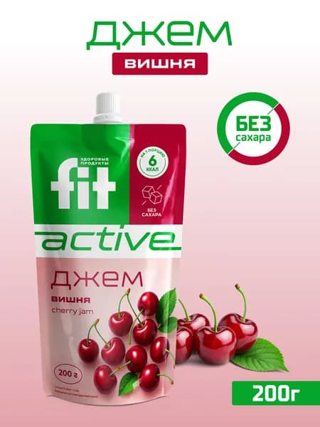 FitPARAD / Джем со вкусом Вишня, дой-пак 200 г.