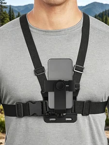 Регулируемый грудной крепёжный ремень для экшн-камер GoPro и смартфонов с поворотным держателем