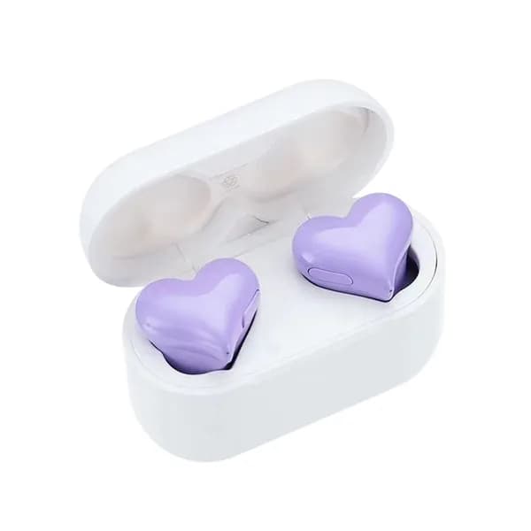 Беспроводные Bluetooth-наушники heartbuds в форме сердца с активным шумоподавлением, фиолетовые