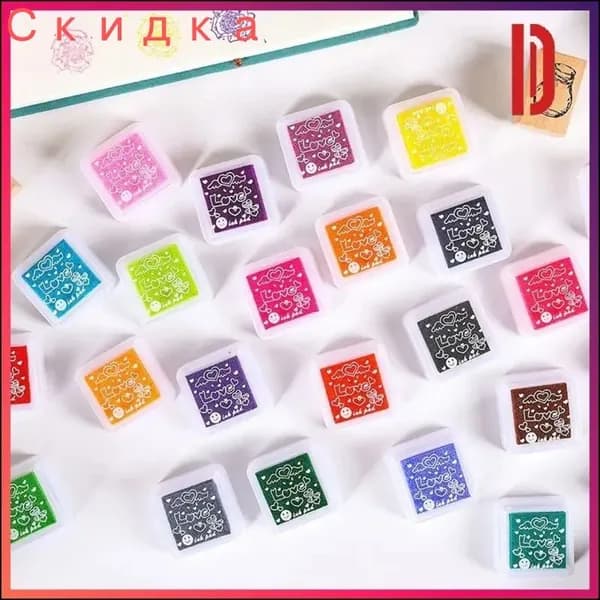 Детские пальчиковые краски, губка для штемпеля, 12 шт.