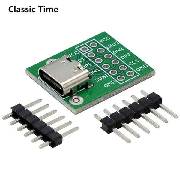 1ШТ USB TYPE-C для подключения к печатной плате DIP-разъема Pinboard Тестовая плата для припоя с гнездовым разъемом Dip-разъема