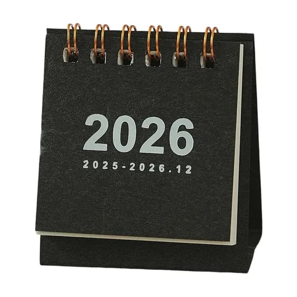 Настольный календарь на 2026 год с двойной спиралью 19 месяцев 06/2025 по 12/2026