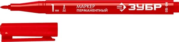 Маркер ЗУБР МП-100 красный, 1мм перманентный (06320-3)