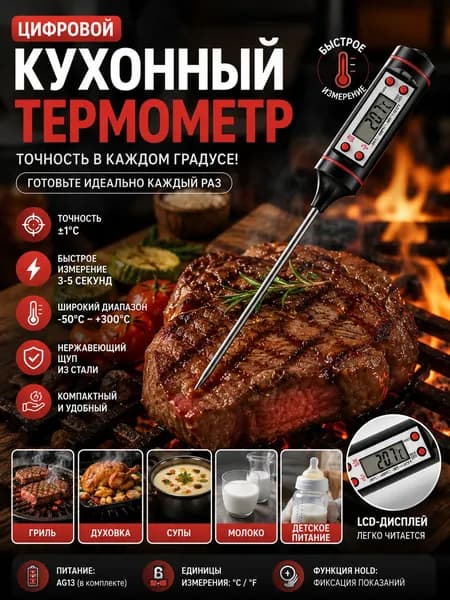 Кулинарный термометр цифровой