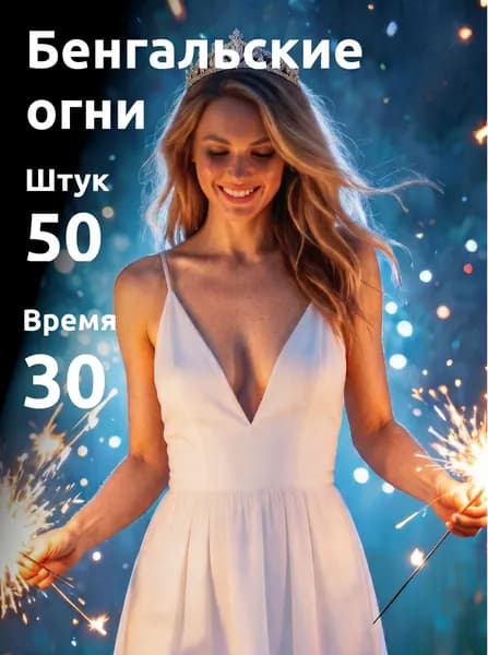 Бенгальские огни маленькие 20 см. 50 шт. 30 сек. "Slk fireworks" BC200-50