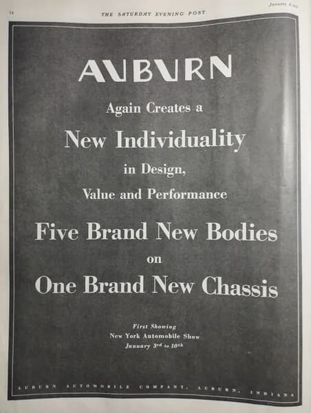Реклама винтажная. Auburn. США. 1931 г.