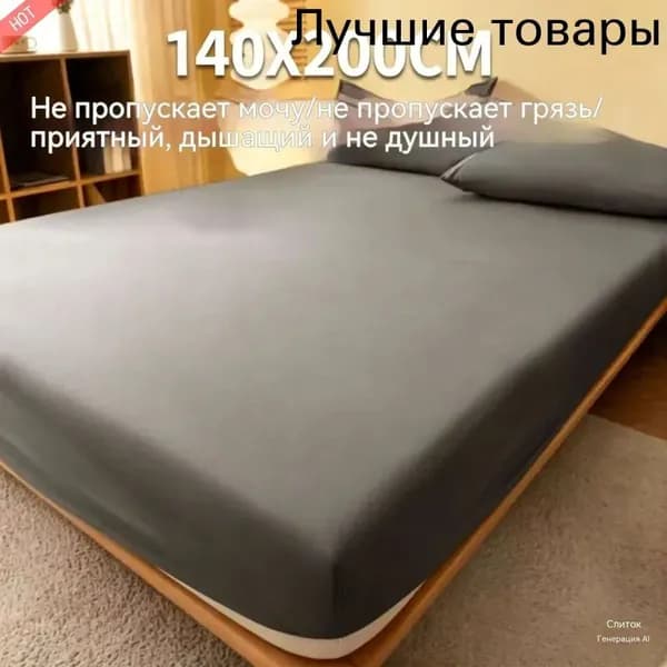 Наматрасник 140x200х28см темно-серый