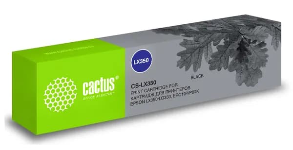 Картридж Cactus CS-LX350 черный, для EPSON LX350/LQ350/ERC19/VP80K