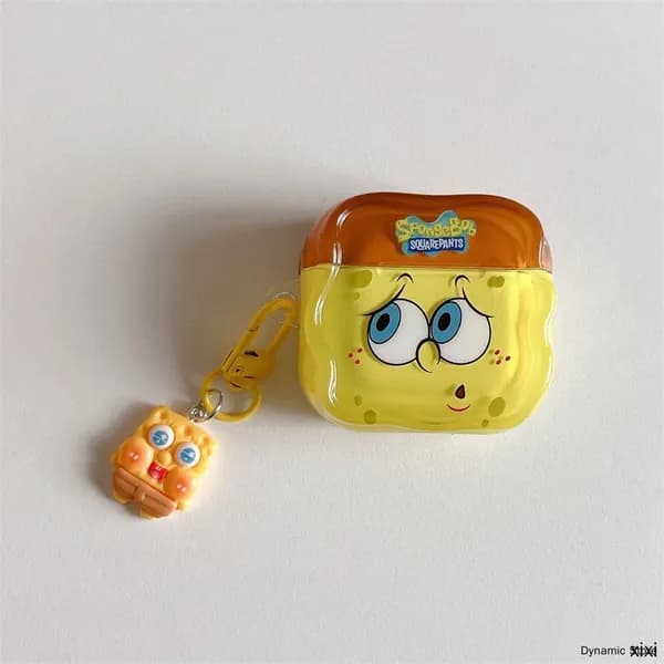 Чехол для Аирподс 4 / AirPods 4 Мультфильм SpongeBob SquarePants Спинки Боб, Patrick Star Патрик силиконовый чехол, цвет: Желтый
