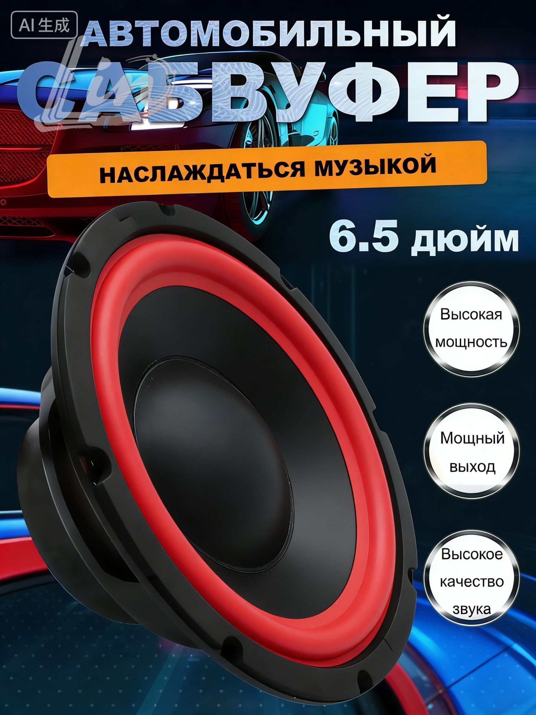 Сабвуфер автомобильный, 16.5 см (6.5 дюйм.)