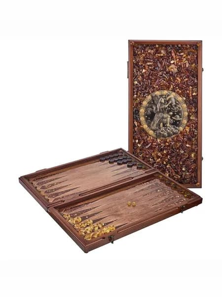 Нарды янтарные "Знак зодиака Водолей" 60х30 см