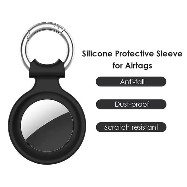Чехол из силикона для AirTag от Apple, черный, в форме сердца