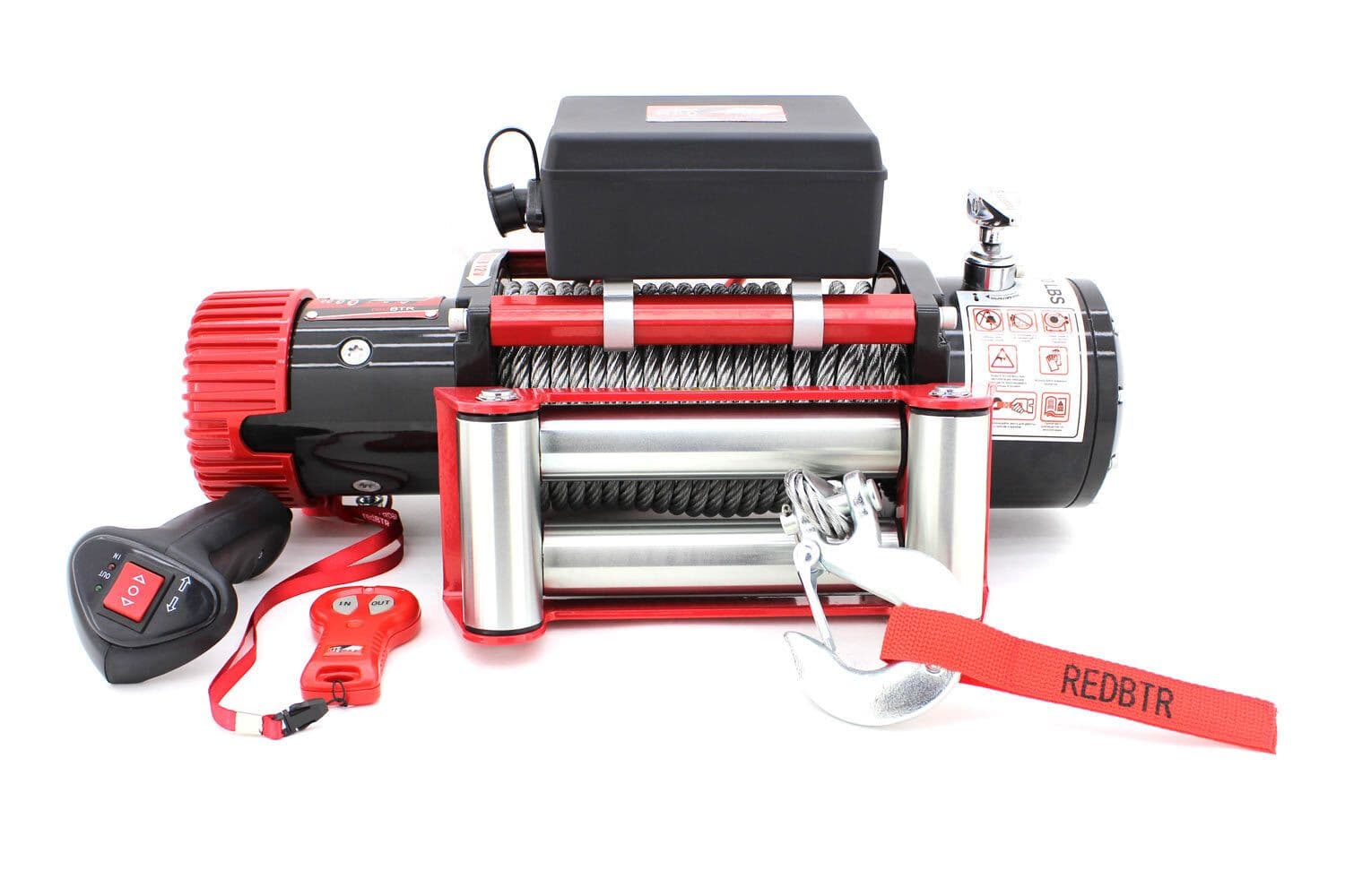 Лебедка автомобильная HUNTER 9.5 (4310 кг), 12V, 265:1 (стальной трос, ролики)