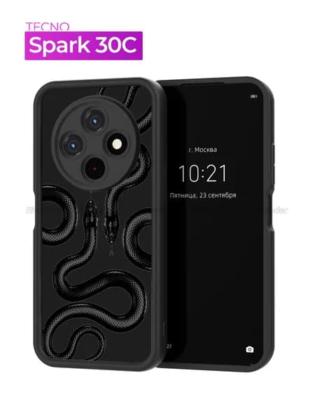 Чехол на Tecno Spark 30C 4G / Техно Спарк 30с с принтом, Змея