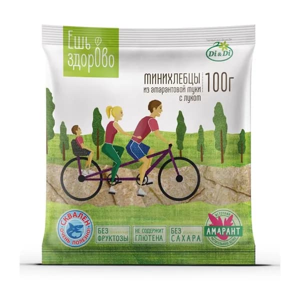 Хлебцы безглютеновые амарантовые с луком Di & Di, 100 г