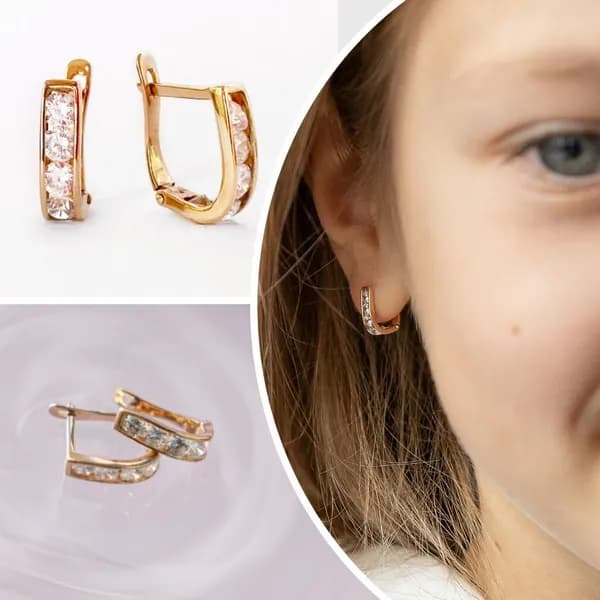 MUESTRAjewellerylook Серьги ювелирные Дорожки Золото красное 585 пробы