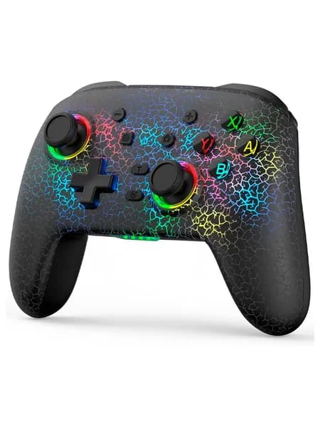 Геймпад беспроводной джойстик S09 RGB, черный кракелюр