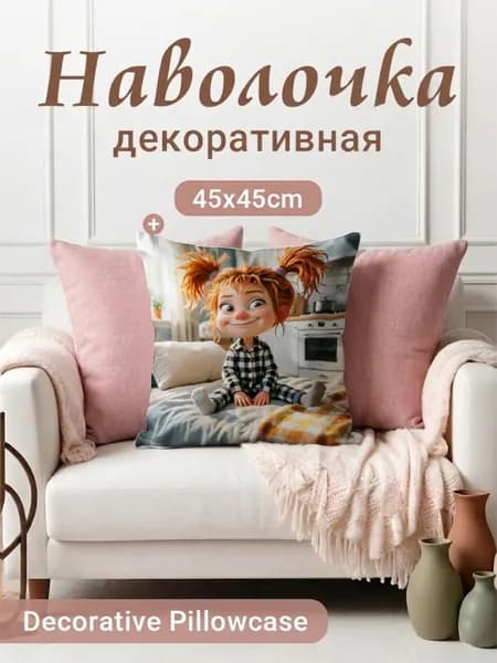 Наволочка декоративная 45x45 см, 1 шт.