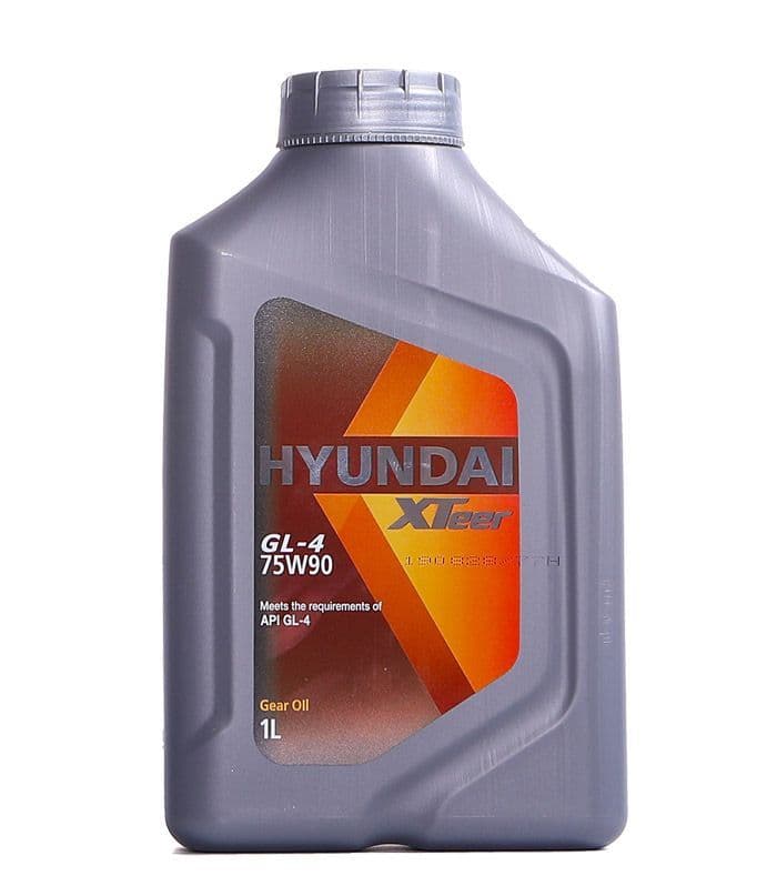 Масло трансмиссионное полусинтетическое HYUNDAI XTeer GEAR OIL-4 SAE 75W-90, API GL-4, (1 литр) для трансмиссий и механических коробок передач (1011435)
