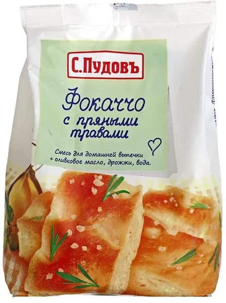 Мучная смесь С.Пудовъ Фокаччо пряные травы 400г