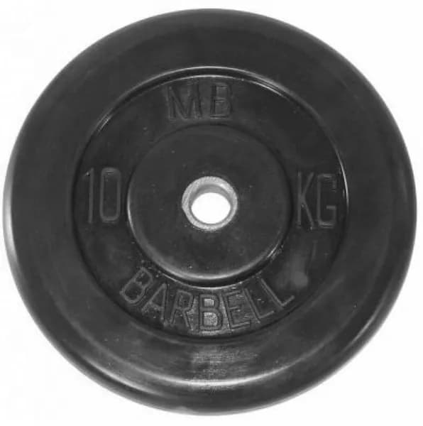 Диск MB Barbell для штанги и гантелей 10 кг, с металлической втулкой, посадочный диаметр 51 мм