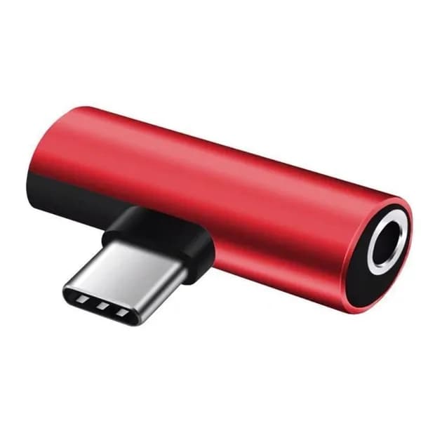 Аудиоконвертер 2-в-1 с разъемом USB C-красный