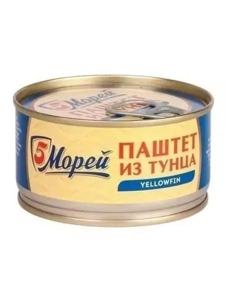 Тунец 5 Морей Жёлтопёрый паштет 120 г