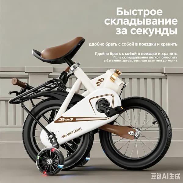 Детский велосипед складной 12/14/16/18/20 дюймов для мальчиков и девочек 2-9 лет, безопасный, с дополнительными колесами