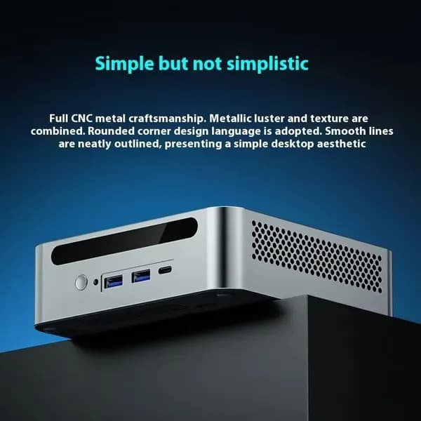 Мини-ПК N305 (Intel Core i3-N305, RAM 16 ГБ, SSD 512 ГБ, Intel Graphics, Windows 11 Pro), серебристый