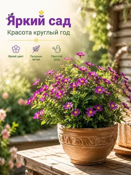 Стабилизированные цветы Кустовые хризантемы, 35 см, 15 гр, 1 шт