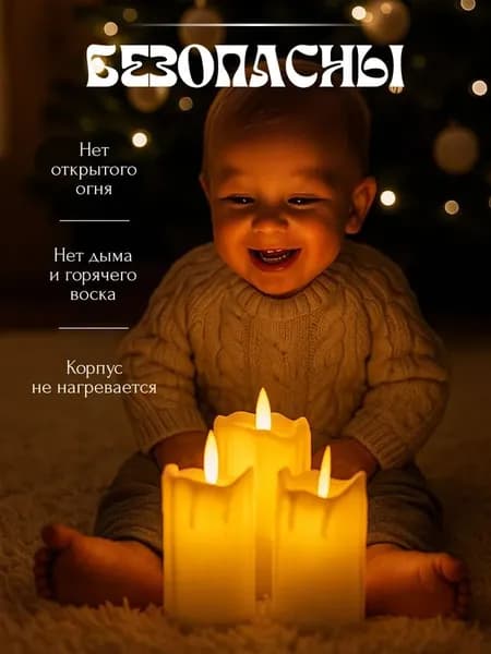 Свечи церковные цифра 1 "Без отдушки" 10 см х 5 см 3 шт