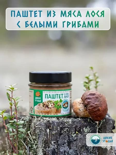 Паштет из мяса лося с белыми грибами, 90 гр