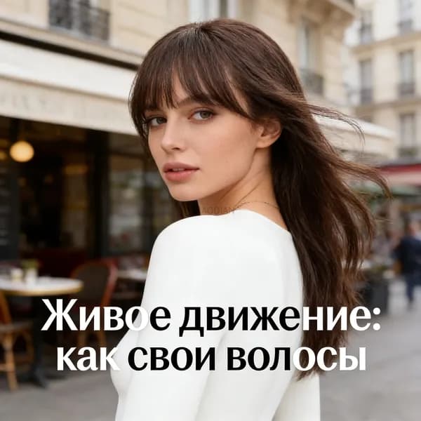 Чёлка накладная женская, французская воздушная, естественная, для высокого лба, невидимая сетка, готовый образ за 2 минуты