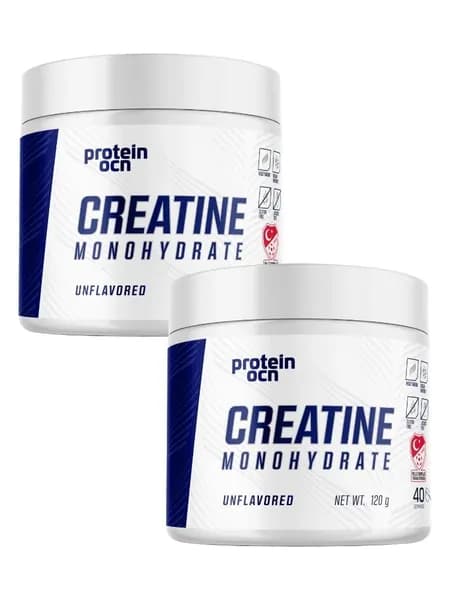 Protein Ocean Creatine Monohydrate, креатин моногидрат, микронизированный, без вкуса, 200 mesh, 240 г, набор из 2 упаковок