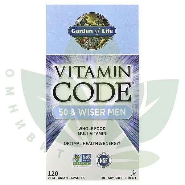Garden of Life, Vitamin Code, Мультивитамины для мужчин от 50 лет и старше, 120 капсул