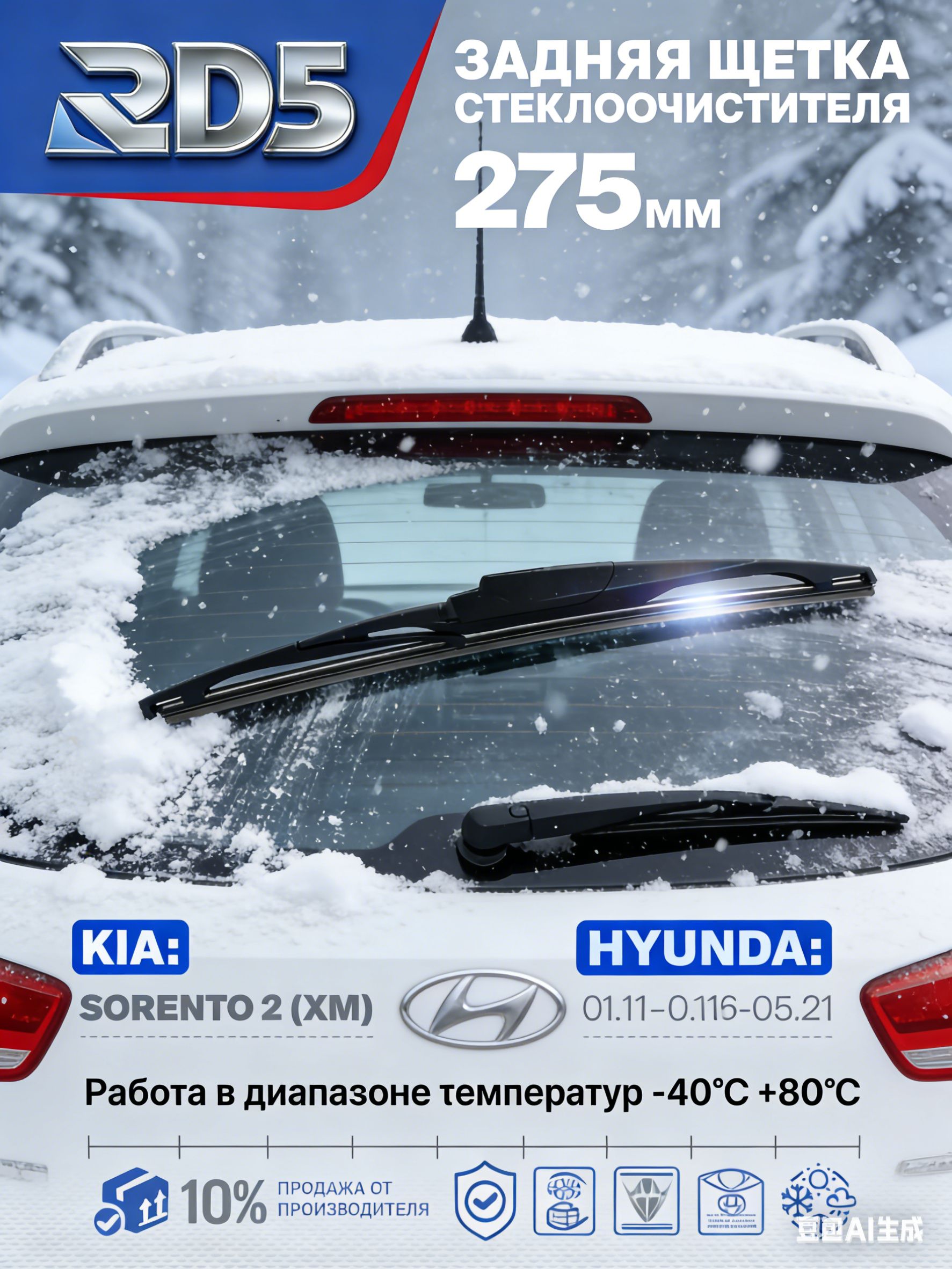 Щетка стеклоочистителя, арт. ЩеткаGHREGWERGEW, 27.5 см + 27.5 см