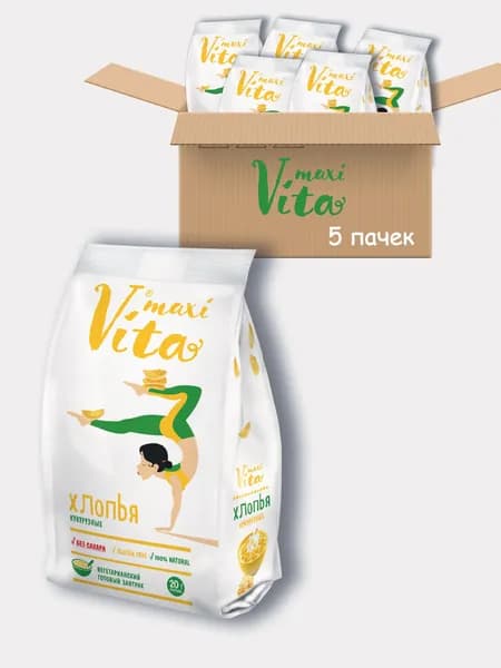 Хлопья кукурузные без сахара 300г*5 пачек
