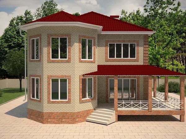 281,9 м2 - Проект дома для ипотеки и строительства 22-0005 (11,3*14,83 м, керамический блок 440 мм, облицовочный кирпич)