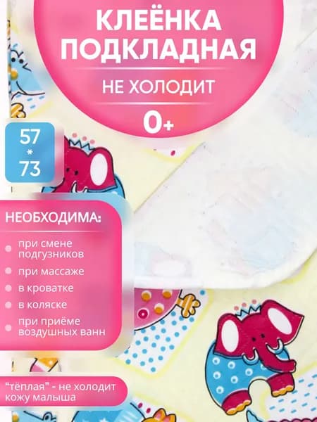 Клеёнка 57*73 см из ПВХ подкладная непромокаемая Бусинка