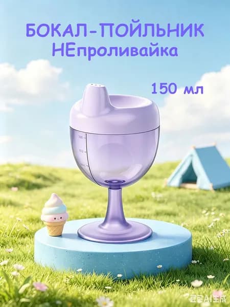 Поильник детский непроливайка,непроливайка с насадкой бокал с твердым носиком для малышей 150 мл, от 9 мес