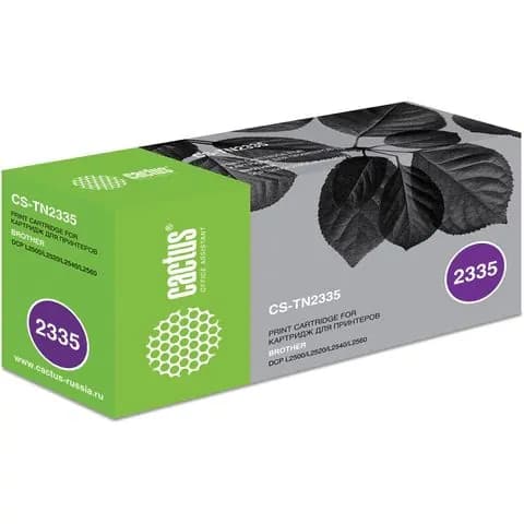 Картридж CACTUS CS-TN2335, BROTHER HL-L2300DR/L2340DWR/DCP-L2500DR, 1200 стр., черный (CS-TN2335)