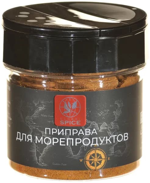 Приправа для морепродуктов, креветок,крабов Global Spice, 45г,Баночка с дозатором