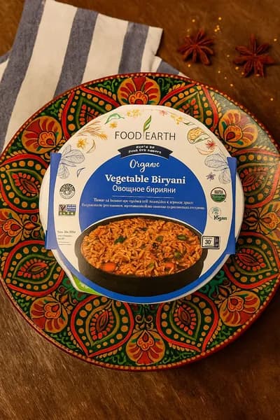 Овощное бириани без глютена, Vegan 250г FoodEarth BIO (Индия)