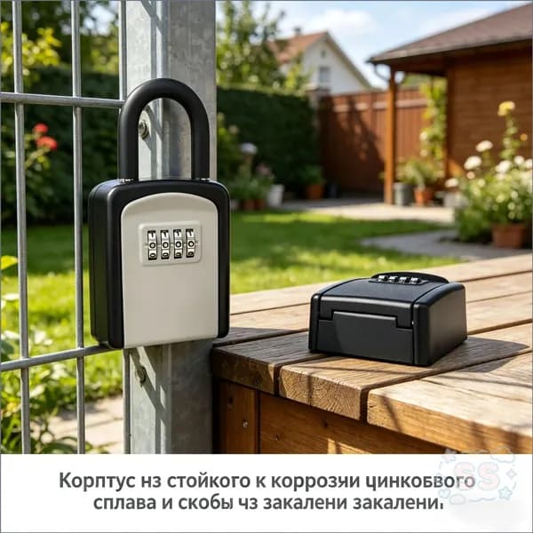 Ключницасейф настенная, премиум, с 10000 комбинаций, влагостойкая, оснащенная съемным карабином на 5 ключей. SS602