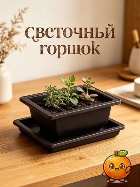 Вазон 1 л,, 1 шт, цвет бежевый