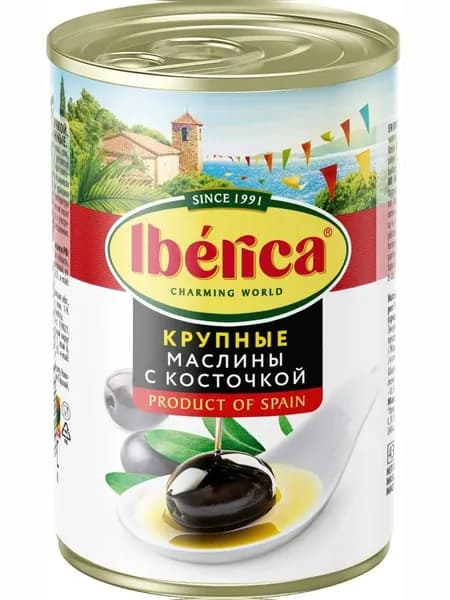 Маслины Iberica с косточкой, 420г