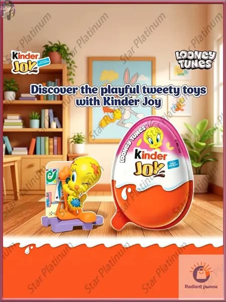 Шоколадное яйцо Киндер Джой Tweety(3шт)